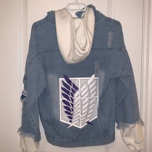 Attack On Titan Denim Hoodie Jacket